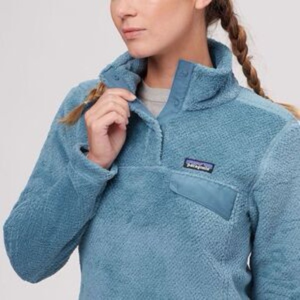 Patagonia Retool Snap Fleece Pullover Dusty Blue GUC Size Small